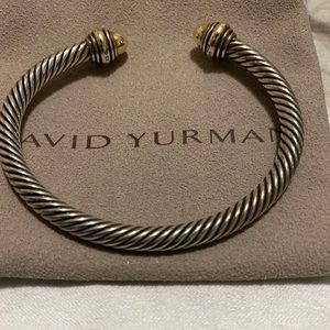 David Yurman 5mm Cable Bracelet 18k Gold Sz M